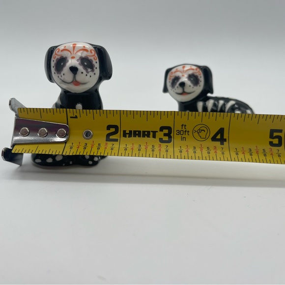 New Day of the Dead Dog Skeleton Sugar Skull Halloween Salt & Pepper Shakers - Picture 6 of 11
